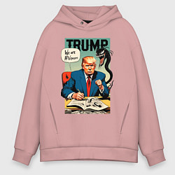 Толстовка оверсайз мужская Trump - we are Venom meme, цвет: пыльно-розовый