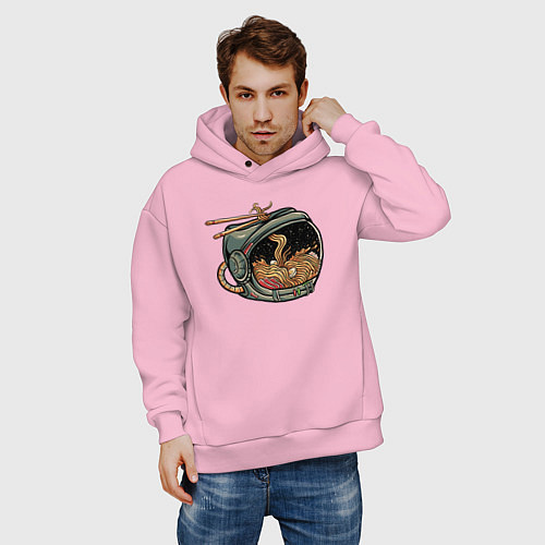 Мужское худи оверсайз Космическая лапша / Светло-розовый – фото 3
