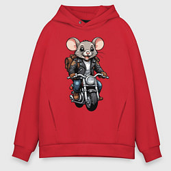 Толстовка оверсайз мужская Biker mice, цвет: красный