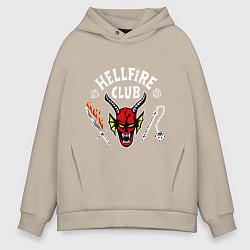 Толстовка оверсайз мужская Клуб адского пламени, цвет: миндальный