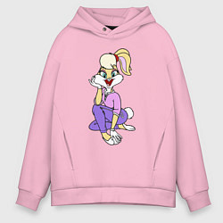 Толстовка оверсайз мужская Lola Bunny, цвет: светло-розовый