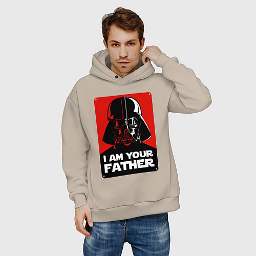 Мужское худи оверсайз Darth Vader / Миндальный – фото 3