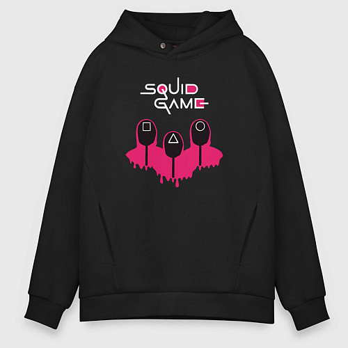 Мужское худи оверсайз Squid game soldiers / Черный – фото 1