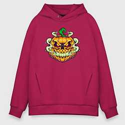 Толстовка оверсайз мужская Evil pumpkin, цвет: маджента