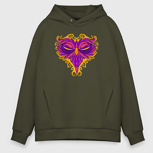Мужское худи оверсайз Violet owl / Хаки – фото 1