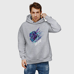 Толстовка оверсайз мужская Саб-Зиро Мортал Комбат, цвет: меланж — фото 2