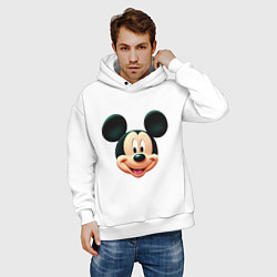 Толстовка оверсайз мужская Mickey mouse head, цвет: белый — фото 2