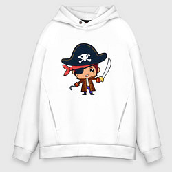 Толстовка оверсайз мужская Пират муж - для пары, цвет: белый