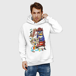 Толстовка оверсайз мужская Flapjack - rainbow, цвет: белый — фото 2