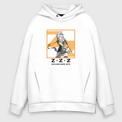 Толстовка оверсайз мужская Солдат 0 Энби - Zenless Zone Zero, цвет: белый