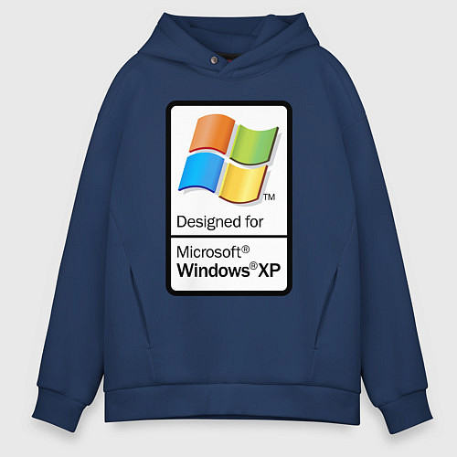 Мужское худи оверсайз Предназначен для xp / Тёмно-синий – фото 1