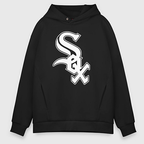 Мужское худи оверсайз Chicago white sox - baseball / Черный – фото 1