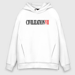 Толстовка оверсайз мужская Civilization VII, цвет: белый