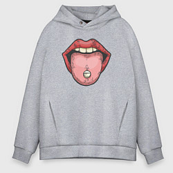 Толстовка оверсайз мужская Lips pill, цвет: меланж