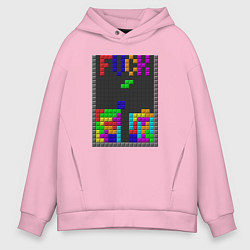 Толстовка оверсайз мужская Tetris, цвет: светло-розовый