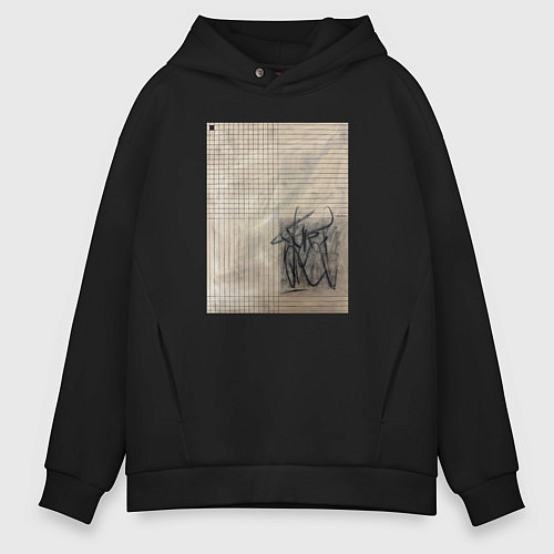 Мужское худи оверсайз Mosa geometry / Черный – фото 1