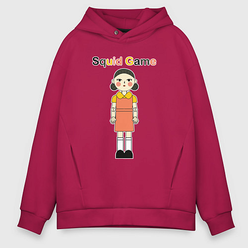 Мужское худи оверсайз Doll squid game / Маджента – фото 1