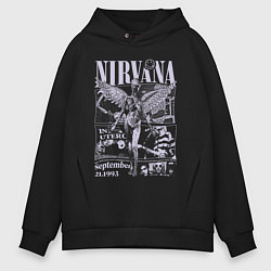 Толстовка оверсайз мужская Nirvana grunge, цвет: черный