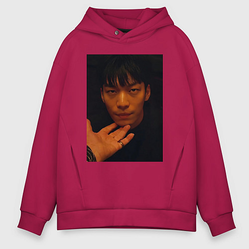 Мужское худи оверсайз Игра в кальмара Хван Чон-Хо / Маджента – фото 1