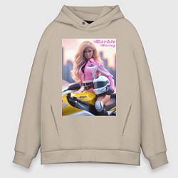 Толстовка оверсайз мужская Barbie racing - Kawasaki Ninja, цвет: миндальный