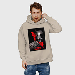 Толстовка оверсайз мужская Бэтмен и пингвин, цвет: миндальный — фото 2