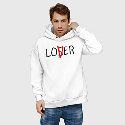 Толстовка оверсайз мужская Loser lover It, цвет: белый — фото 2