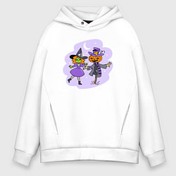 Толстовка оверсайз мужская Ведьма и пугало, цвет: белый