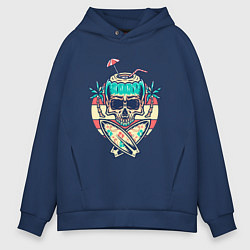 Толстовка оверсайз мужская Skull summer, цвет: тёмно-синий