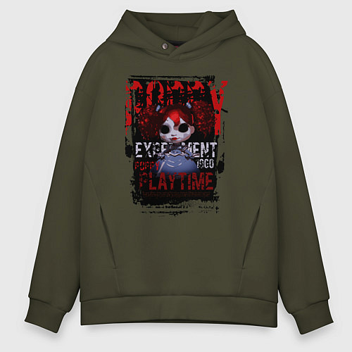 Мужское худи оверсайз Кукла Поппи из Poppy Playtime / Хаки – фото 1