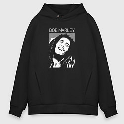 Толстовка оверсайз мужская Bob Marley abstract portrait, цвет: черный