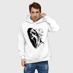 Толстовка оверсайз мужская Крик - Гоуст фейс, цвет: белый — фото 2