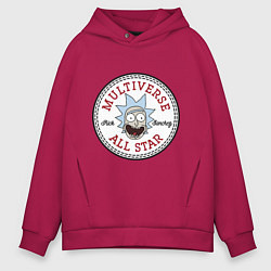 Толстовка оверсайз мужская Нашивка с Риком Санчесом, цвет: маджента