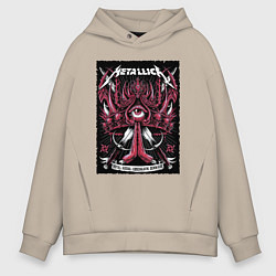 Толстовка оверсайз мужская Metallica - royal arena Denmark, цвет: миндальный
