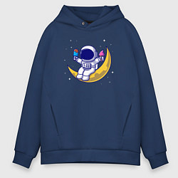 Толстовка оверсайз мужская Космическое мороженое, цвет: тёмно-синий