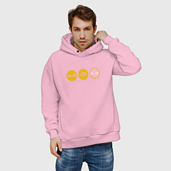 Толстовка оверсайз мужская Depeche Mode - mute records ltd, цвет: светло-розовый — фото 2