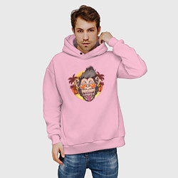 Толстовка оверсайз мужская Summer monkey, цвет: светло-розовый — фото 2