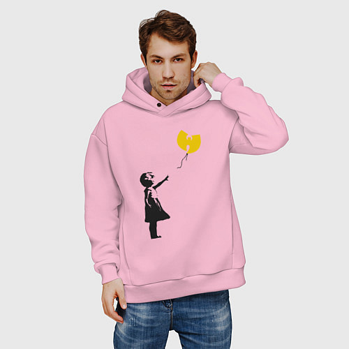 Мужское худи оверсайз Wu-Tang Banksy / Светло-розовый – фото 3