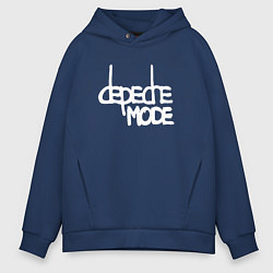 Толстовка оверсайз мужская Depeche Mode - exciter logo, цвет: тёмно-синий