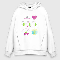 Толстовка оверсайз мужская Комикс про семечку, или история одной бобовой, цвет: белый