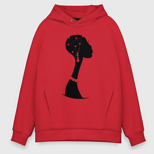 Мужское худи оверсайз Woman Africa / Красный – фото 1