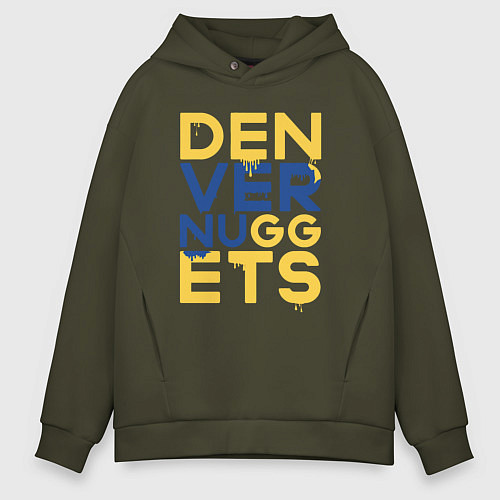 Мужское худи оверсайз Denver Nuggets NBA / Хаки – фото 1