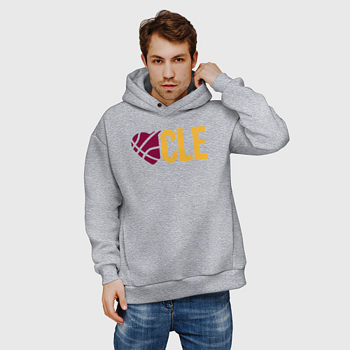 Мужское худи оверсайз Love Cleveland / Меланж – фото 3