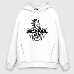Толстовка оверсайз мужская Scania V8, цвет: белый