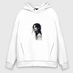 Толстовка оверсайз мужская Мрачная красота, цвет: белый