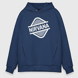 Толстовка оверсайз мужская Nirvana rock, цвет: тёмно-синий
