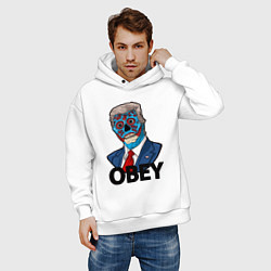 Толстовка оверсайз мужская Trump obey, цвет: белый — фото 2
