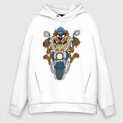 Толстовка оверсайз мужская Biker Taz, цвет: белый