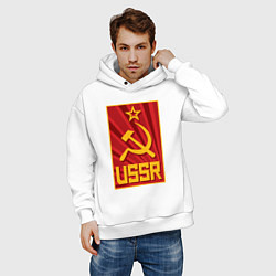 Толстовка оверсайз мужская USSR style, цвет: белый — фото 2