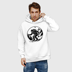 Толстовка оверсайз мужская Зомби лыжник, цвет: белый — фото 2