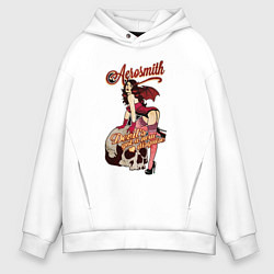 Толстовка оверсайз мужская Aerosmith Woman, цвет: белый